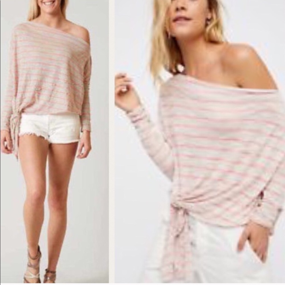 Free People New One Shoulder With Side Knot Top